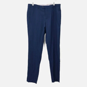 Zanetti Porto Pure Wool Flat Front Suit Pants in Blue Unhemmed - NWOT - Size 38S